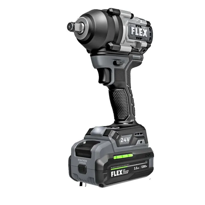 FLEX 24V Cordless 1/2 Inch Mid Torque Impact Wrench Stacked Lithium Kit 3