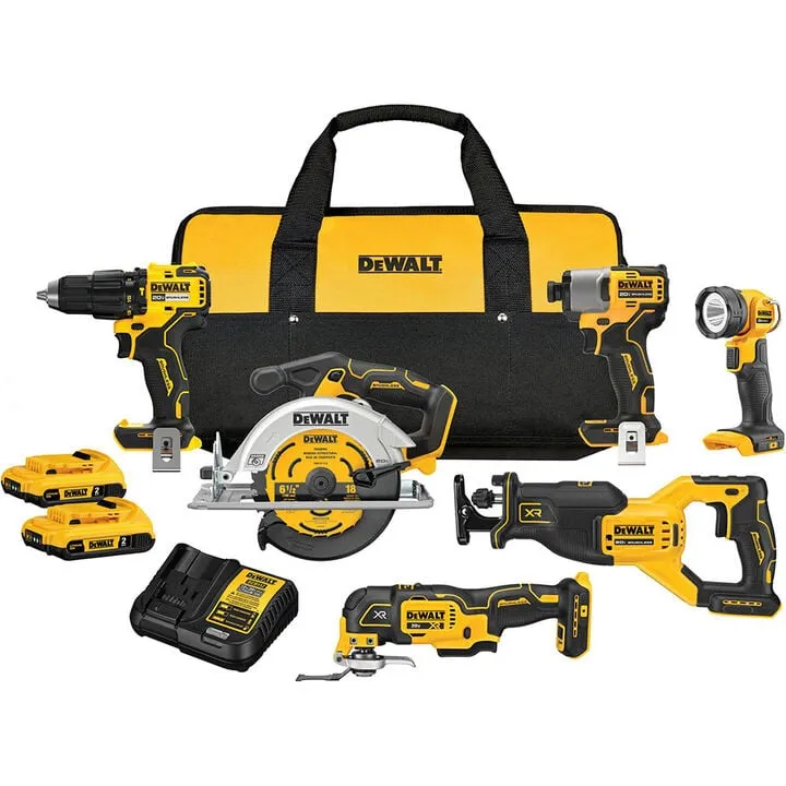 DEWALT 20V MAX Brushless 6-Tool Combo Kit - Professional Grade Power Suite