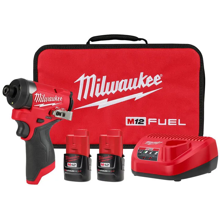 Milwaukee M12 FUEL 1/4 inch Hex Impact Driver Kit - Optimized for Precision Performance