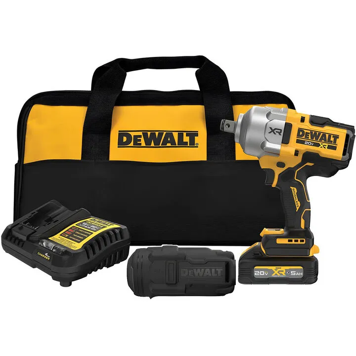 DEWALT 20V MAX* XR 3/4 in. High Torque Impact Wrench with POWERSTACK Battery & Protective Boot Kit
