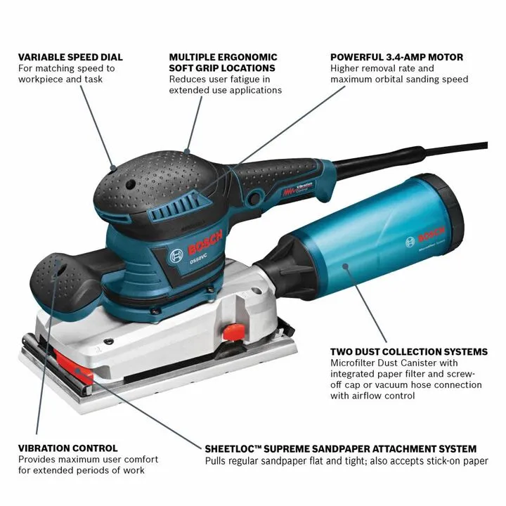 Bosch Orbital Finishing Sander - Precision Woodworking Tool 1