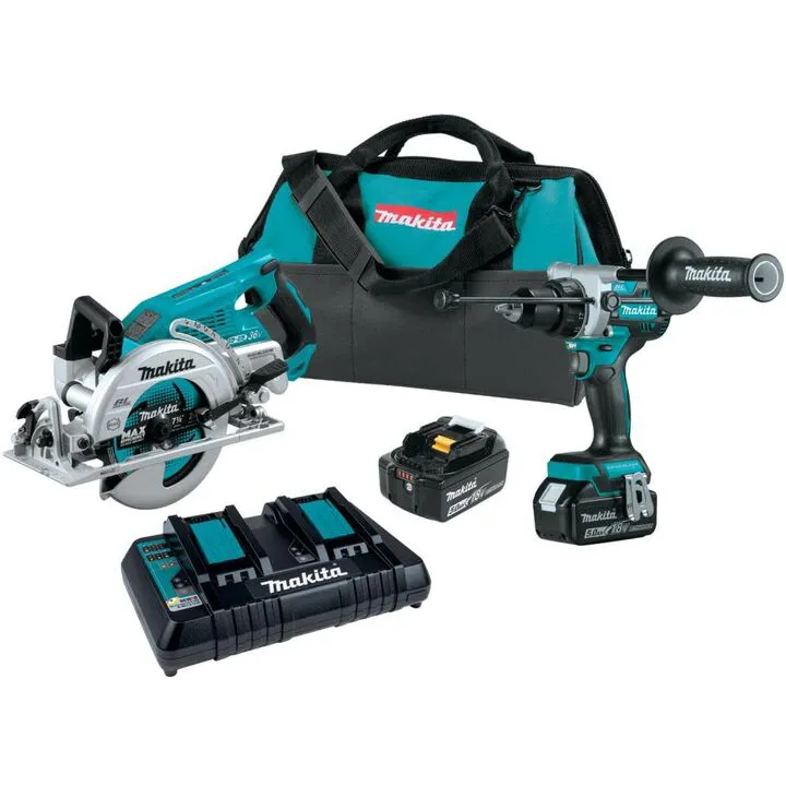 Makita 18V LXT Brushless Power Duo: Performance Drill and Impact Driver Kit with 5.0Ah Battery System