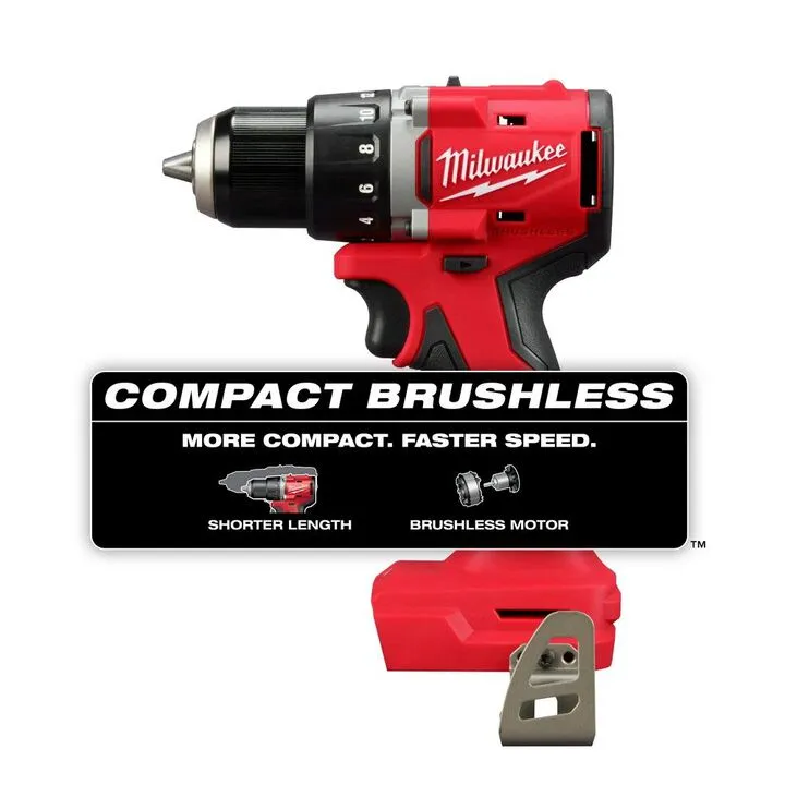 Milwaukee M18 Compact 1/2 in Drill/Driver (Bare Tool) - Professional Grade Efficiency 1