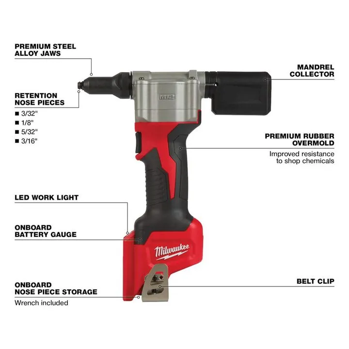 Milwaukee M12 Cordless Rivet Tool (Bare Tool) 1