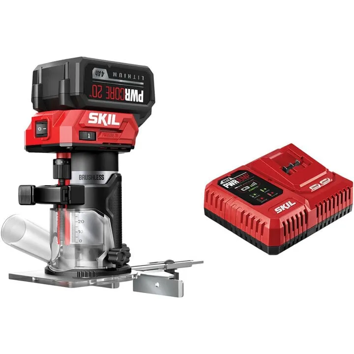 SKIL 20V Brushless Compact Router Kit - Precision Performance for Woodworking Professionals