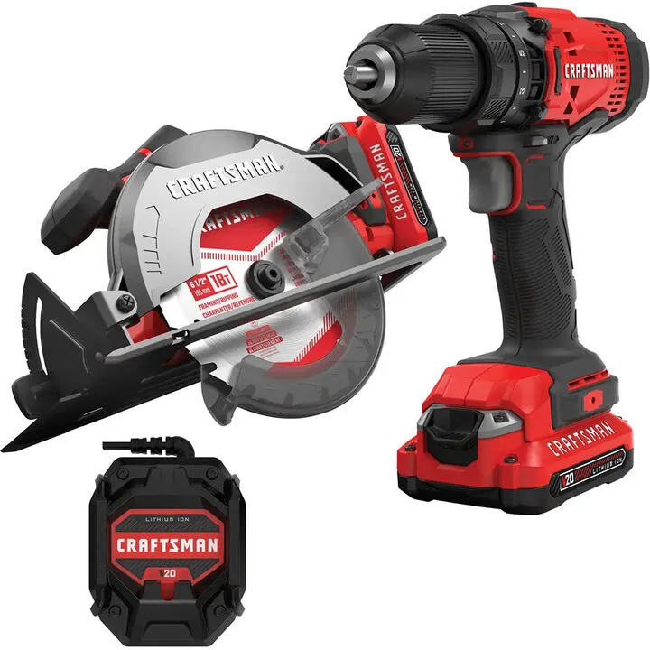 CRAFTSMAN V20 Cordless 2-Tool Combo Kit with 2 Batteries