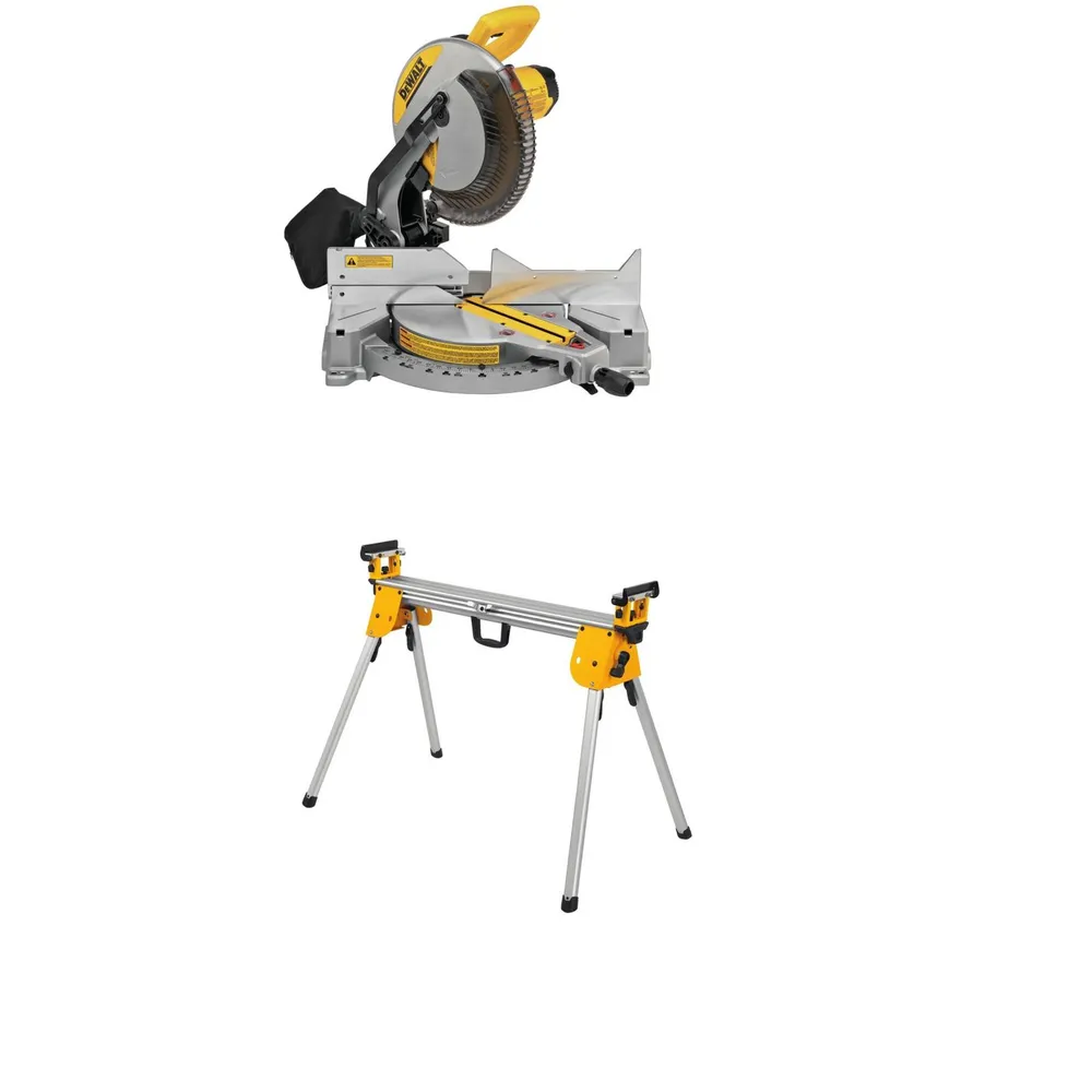 DEWALT 12-Inch 15-Amp Single Bevel Compound Miter Saw with Heavy-Duty Compact Stand