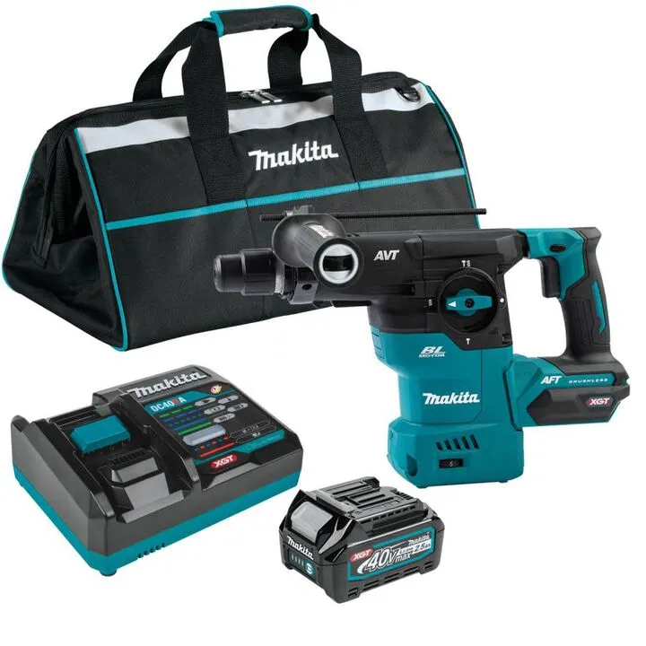 Makita 40V max XGT 1-3/16in AVT Rotary Hammer Kit - High-Performance Concrete Drilling