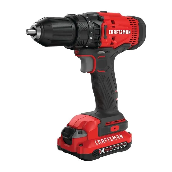 CRAFTSMAN V20 Cordless 1/2 Inch Drill/Driver Kit with 20V Battery & Charger