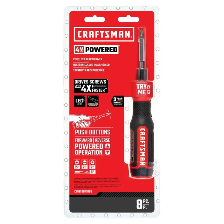 CRAFTSMAN 4V MAX Cordless Screwdriver (8-Piece Set) - Compact Precision for Light-Duty Tasks 3