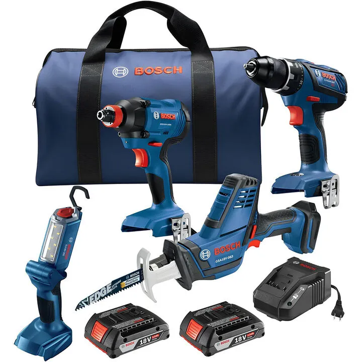 Bosch 18V 4-Tool Combo Kit - Factory Reconditioned Professional Series