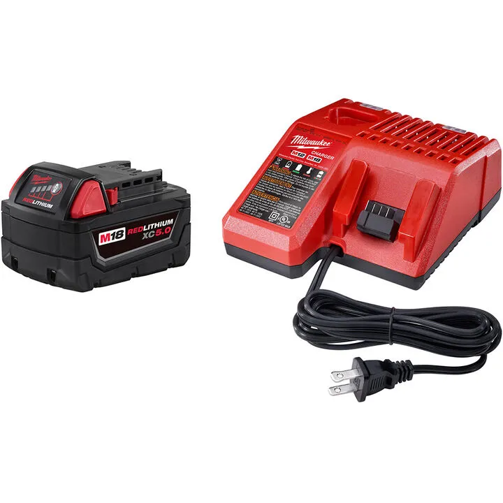 Milwaukee M18 FUEL 3/8 Inch Compact Impact Wrench and XC5.0 Starter Kit Bundle 7