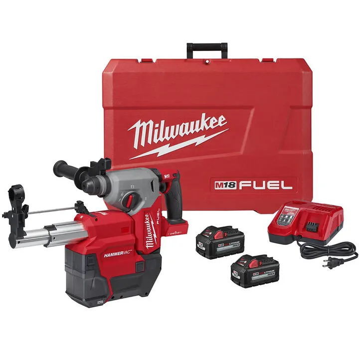 Milwaukee M18 FUEL 1-inch SDS Plus Rotary Hammer with ONE-KEY & Dust Extractor Kit