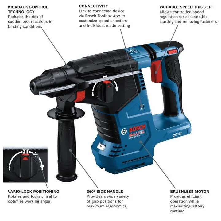 Bosch 18V Bulldog 1-inch SDS Plus Rotary Hammer (Bare Tool) 1