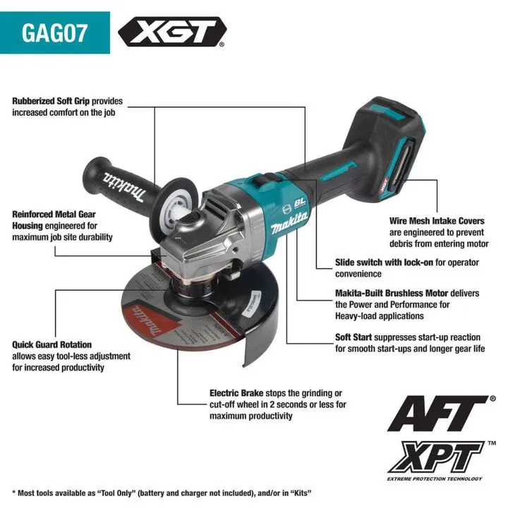Makita 40V max XGT 6in Angle Grinder with Electric Brake (Bare Tool) 1