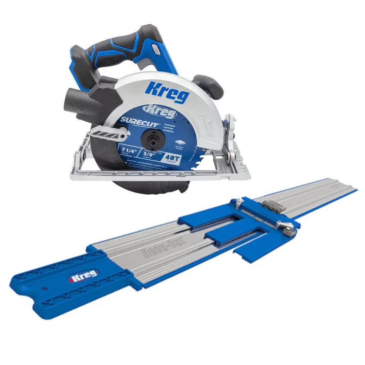 Kreg 20V Ionic Drive 7-1/4 Inch Circular Saw & Accu-Cut Circular Saw Guide System Bundle