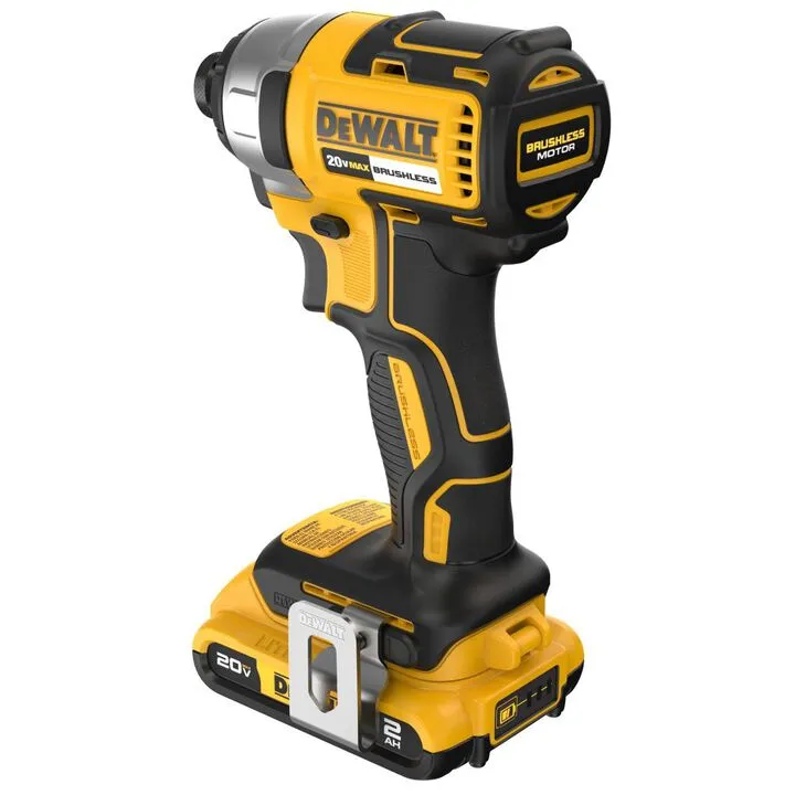DEWALT 20V MAX Brushless Cordless 1/4 Inch Impact Driver Kit with Rapid Load Accessory Set & Toughcase+ 6
