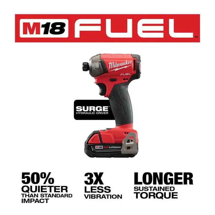 Milwaukee M18 FUEL SURGE 1/4 in. Hex Hydraulic Driver Kit - Professional Quiet Performance 2