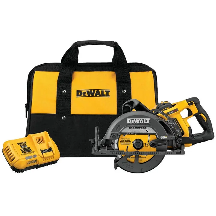 DEWALT FLEXVOLT 60V MAX 7-1/4-inch Worm Drive Style Circular Saw Kit (9.0Ah Battery)