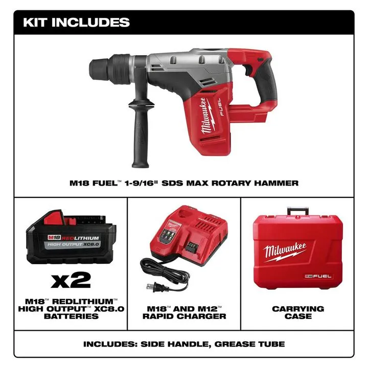 Milwaukee M18 FUEL HIGH DEMAND 1-9/16 In. SDS Max Hammer Drill Kit 1