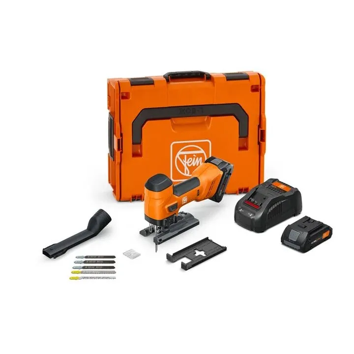 Fein F-IRON Cordless Jigsaw 26 AS Set – High-Performance Metal & Wood Cutting System with 2 Batteries