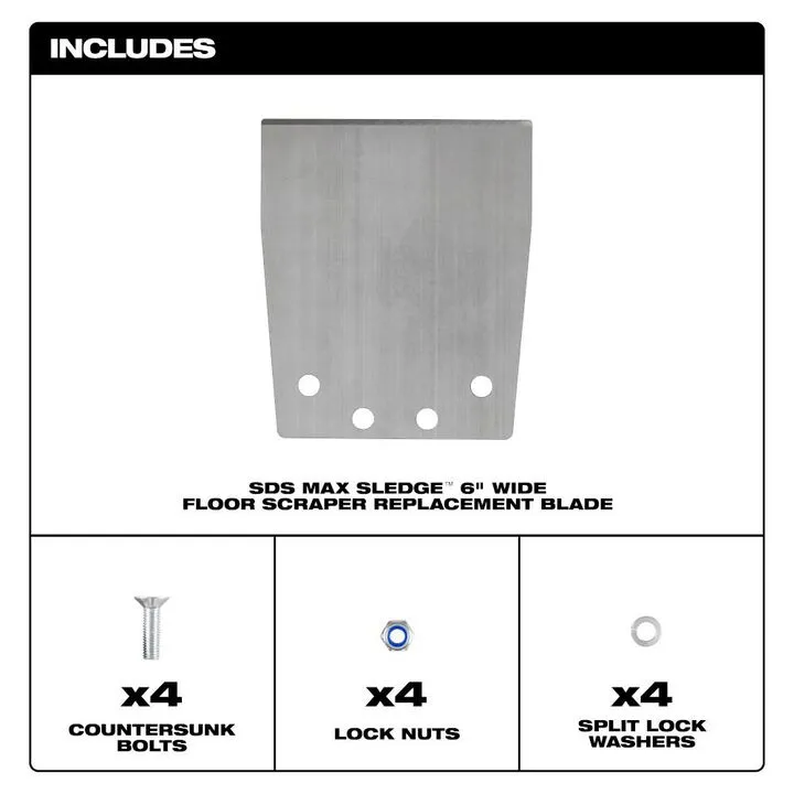 Milwaukee SDS MAX SLEDGE Floor Scraper Replacement Kit - Enhanced Durability & Performance 1