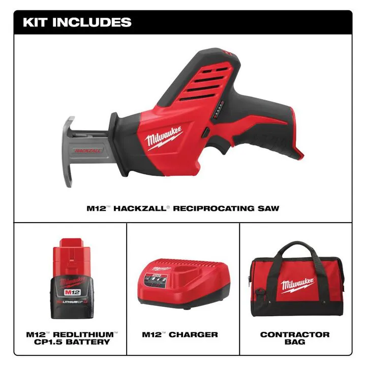 Milwaukee M12 HACKZALL Cordless Reciprocating Saw One Battery Kit 1