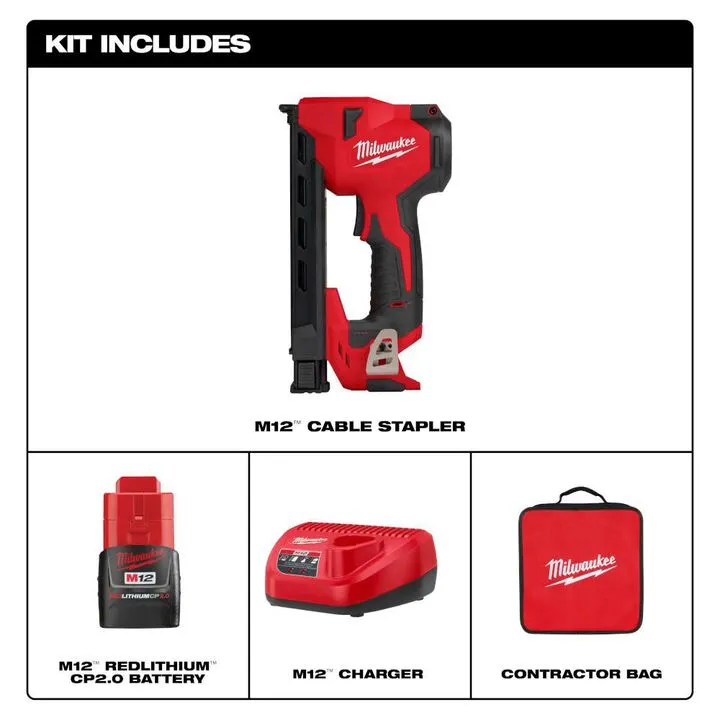 Milwaukee M12 Cordless Cable Stapler Kit: Professional Performance for Romex Installations 2