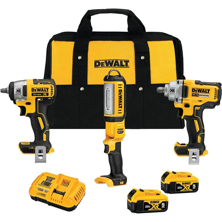 DEWALT 20V MAX XR Brushless Cordless 3-Tool Automotive Kit - Professional Performance Bundle