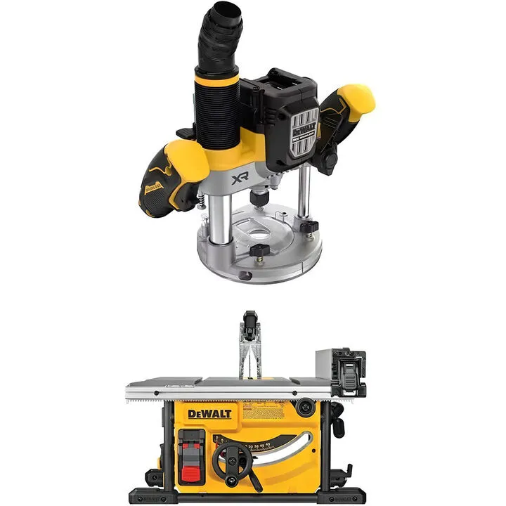 DEWALT Jobsite Table Saw & 20V MAX Cordless Plunge Router Professional Bundle