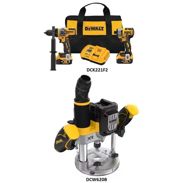 DEWALT 12V MAX Cordless Drill & Driver and Plunge Router Professional Performance Bundle 1