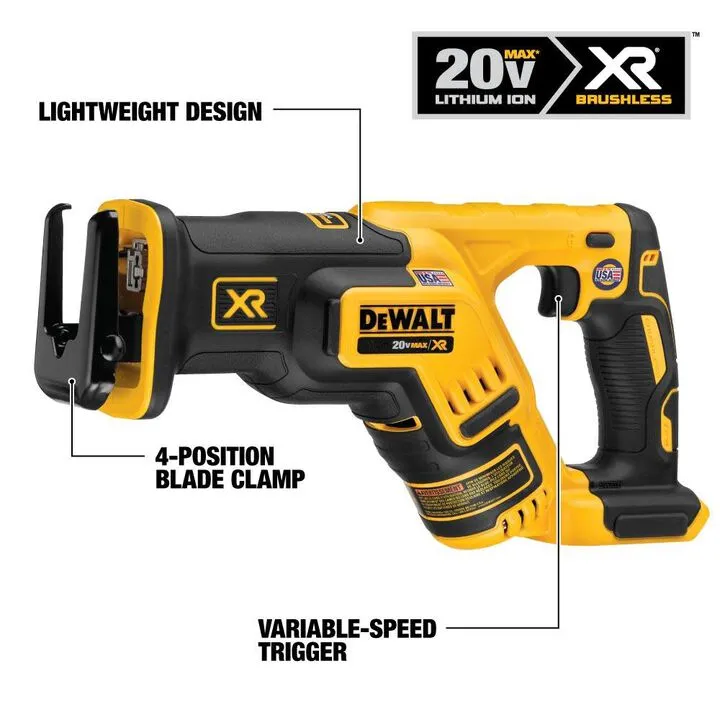 DEWALT 20V MAX Compact Reciprocating Saw & Premium XR Battery 2pk Bundle 1