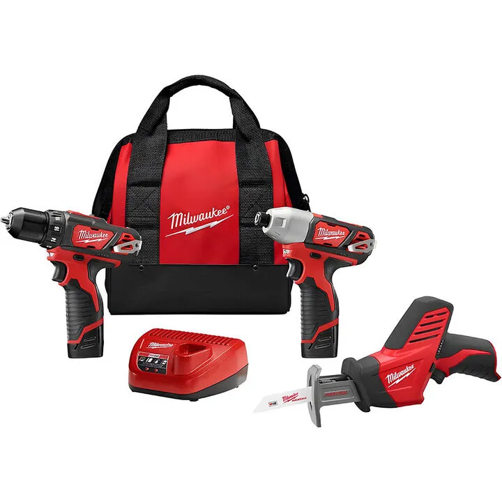 Milwaukee M12 Cordless Lithium-Ion 3-Tool Combo Kit - Professional Performance Series