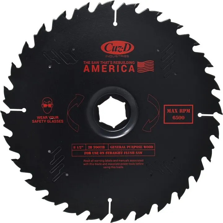Cuz-D Straight Flush Cut Saw & 8 1/2 Inch 28T Carbide Tipped Blade Bundle 1