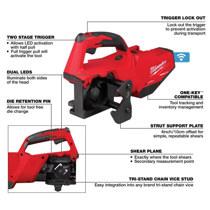 Milwaukee M18 FORCE LOGIC Single Channel Strut Shear (Bare Tool) 3