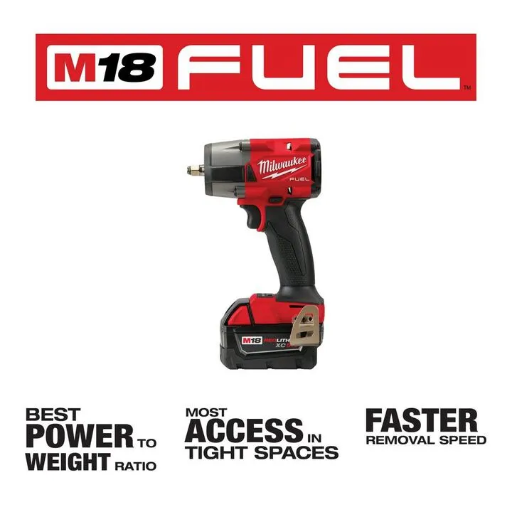 Milwaukee M18 FUEL Automotive Combo Kit: 1/2 in High Torque & 3/8 in Mid-Torque Impact Wrench Set 3