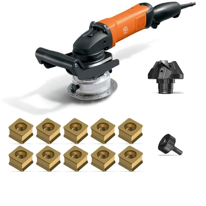 Fein KFH 17-15 45 Degree 5/8 Inch Universal Beveler Bundle with KX Chamfer Inserts