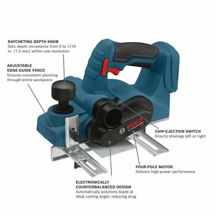 Bosch 18V 3-1/4 Inch Cordless Planer (Bare Tool) 1
