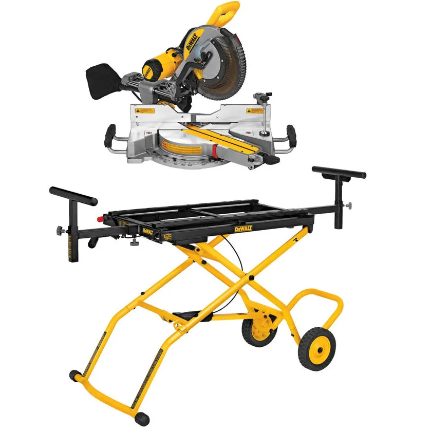 DEWALT 12 in. Double Bevel Sliding Compound Miter Saw with Heavy-Duty Wheeled Stand