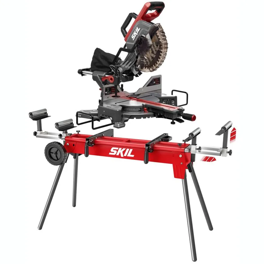 SKIL 10-Inch Dual Bevel Sliding Miter Saw & Heavy-Duty Portable Stand Bundle