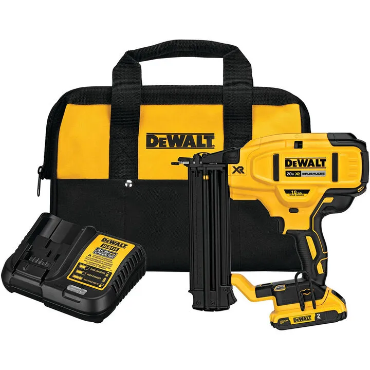 DEWALT 20V MAX XR 18 Gauge Cordless Brad Nailer Kit - Professional Finish Tool