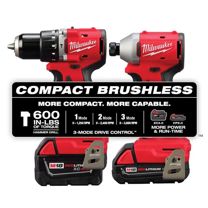 Milwaukee M18 Compact Brushless 2-Tool Combo Kit - High-Performance Cordless Solution 2
