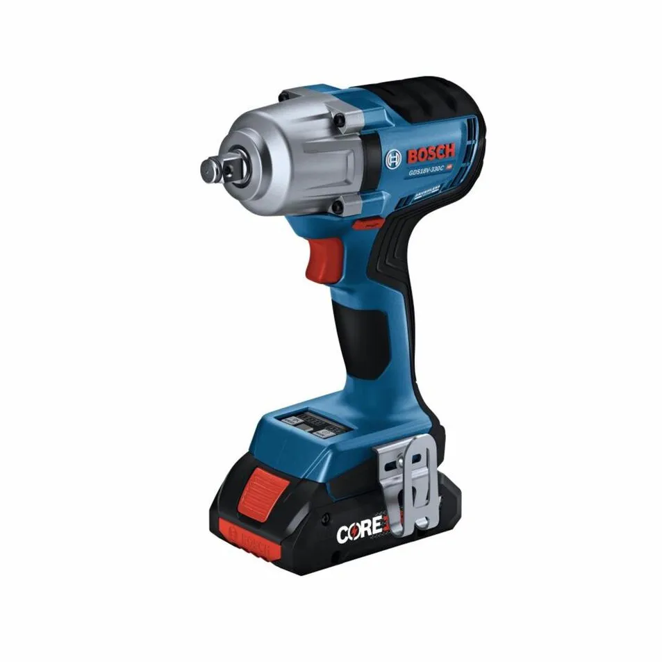 Bosch 18V 1/2in Mid-Torque Impact Wrench Kit with Friction Ring & 2 CORE18V 4.0 Ah Batteries 2