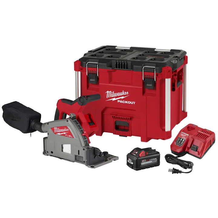 Milwaukee M18 6-1/2 Inch Plunge Track Saw Kit - Precision Bundle with 2 Rails, Clamps, and Connector 10