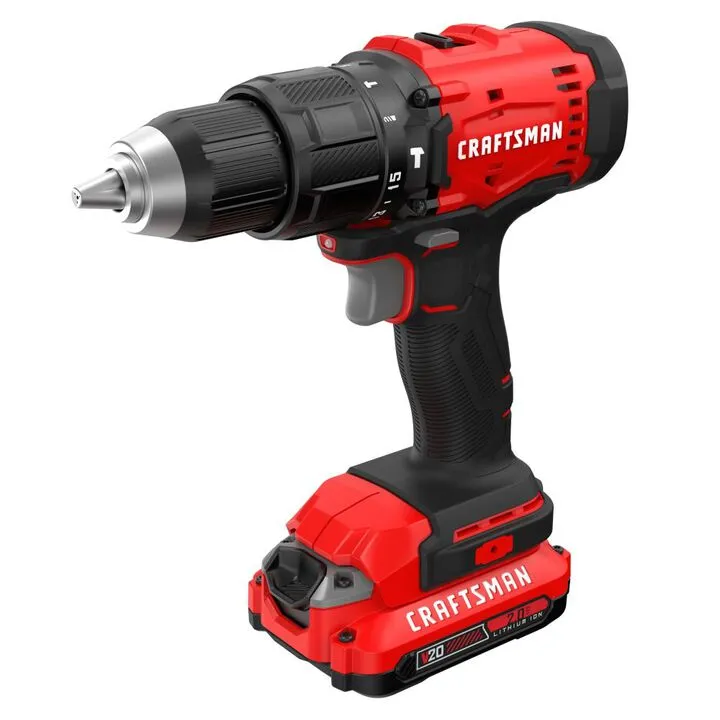 CRAFTSMAN 20V MAX 1/2 Inch Hammer Drill Kit - High-Performance Cordless Power 1