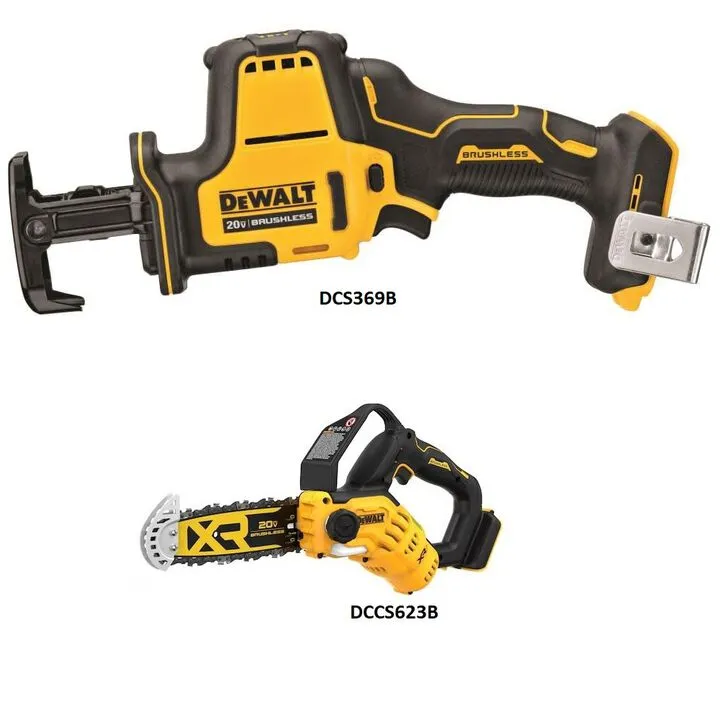DEWALT 20V MAX Cordless Reciprocating Saw & Pruning Chainsaw Professional Bundle 1
