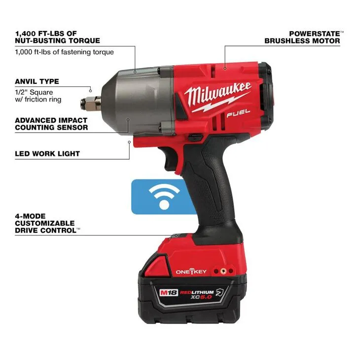 Milwaukee M18 FUEL with ONE-KEY 1/2-inch High Torque Impact Wrench Friction Ring Kit 3
