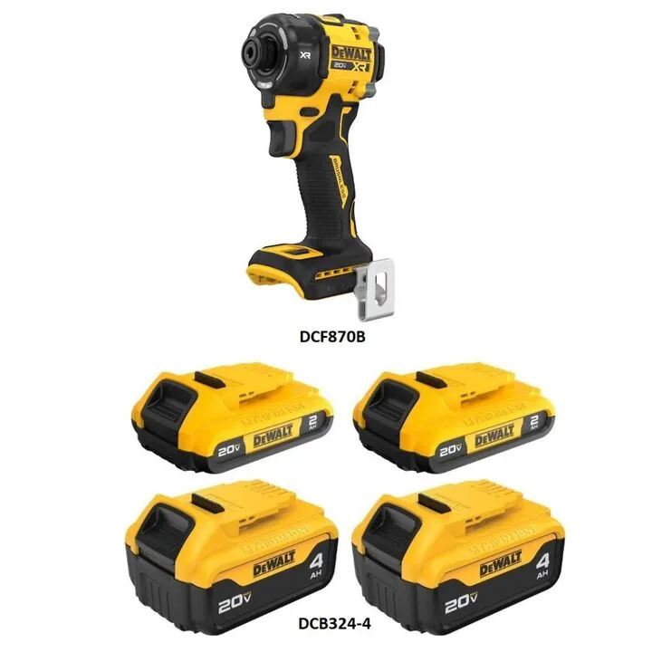DEWALT 20V MAX 1/4 Inch Cordless Impact Driver & Battery Pack Performance Bundle 1
