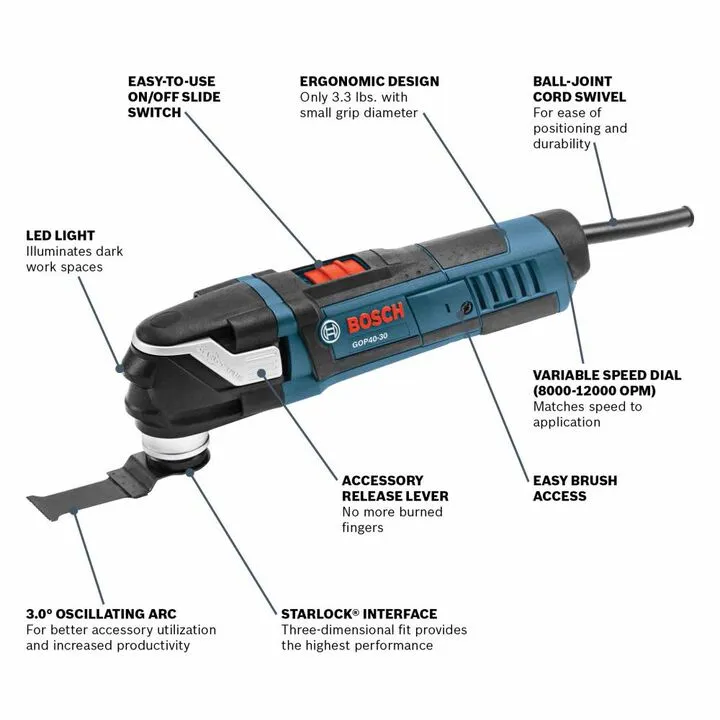 Bosch 30-pc StarlockPlus Oscillating Multi-Tool Kit with Optimized Performance Guide 1