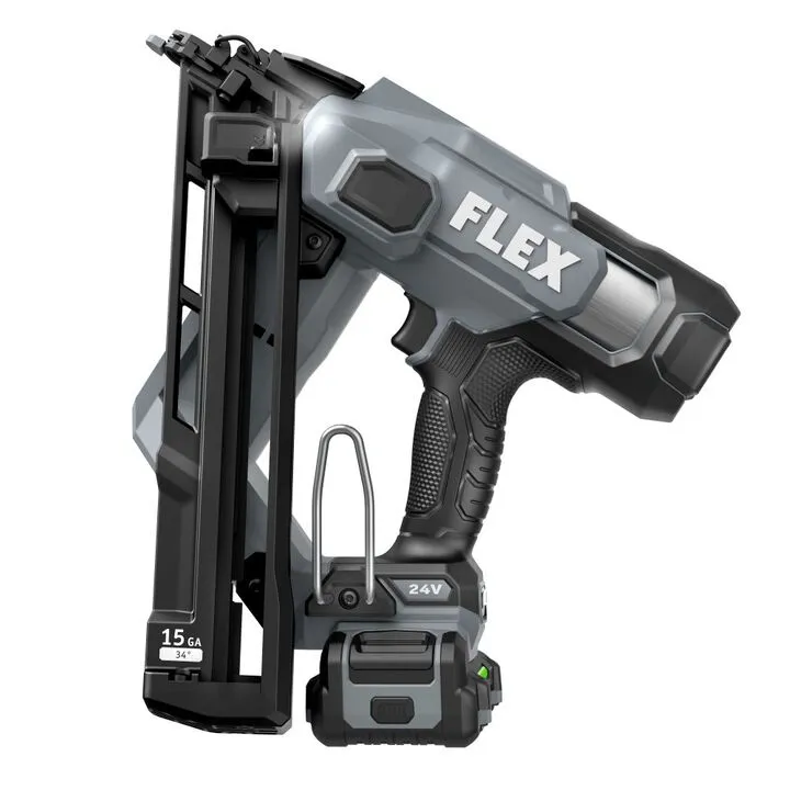 FLEX 24V Cordless 15 Gauge Angled Finish Nailer Kit - High-Performance Precision Fastening 2